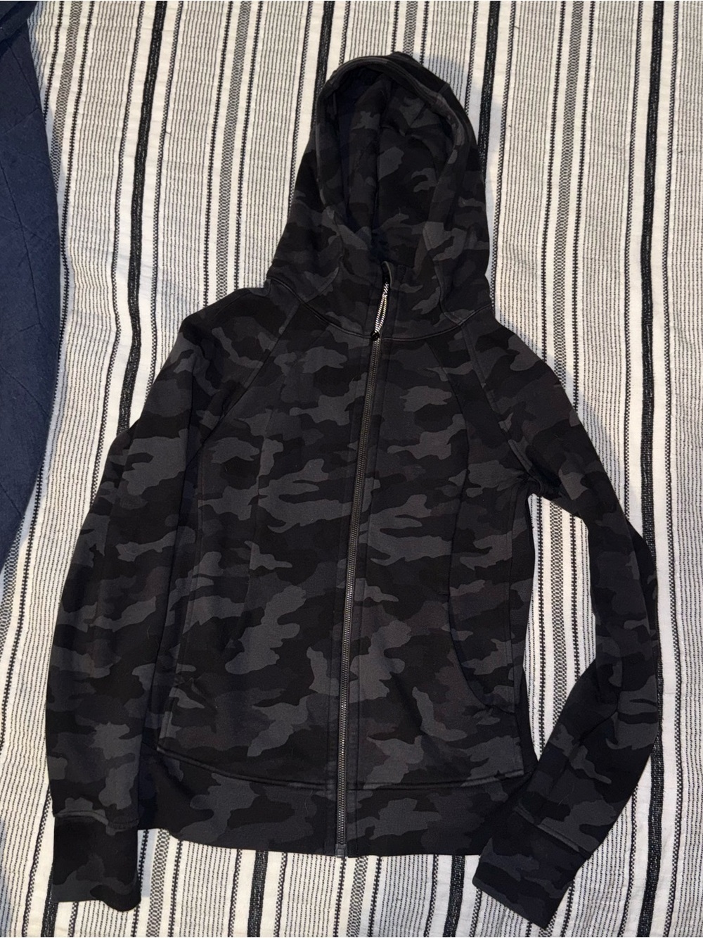 Lululemon Scuba Hoodie in a black and grey camo